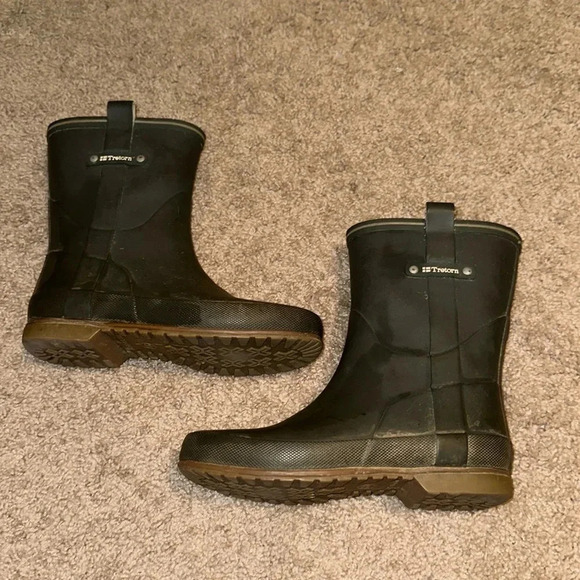 TRETORN Womens Rain Boots ELSA Gray Green Rubber Waterproof Mid Calf Snow Lined - Picture 2 of 5